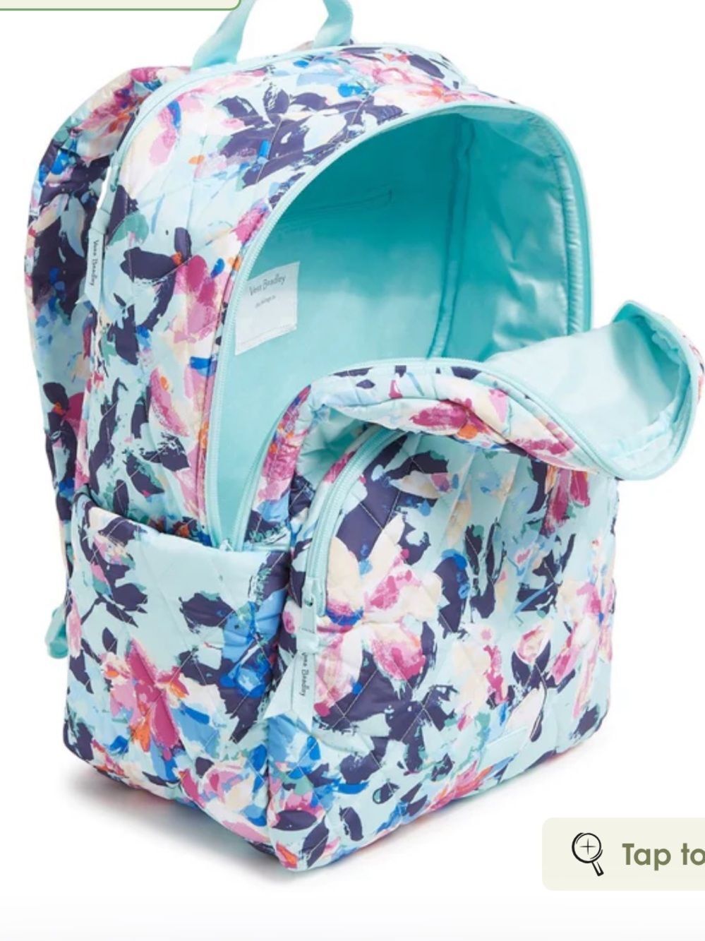 Vera Bradley Essential Large Laptop Backpack in Ultralight Floating Blossoms NWT - Picture 2 of 6